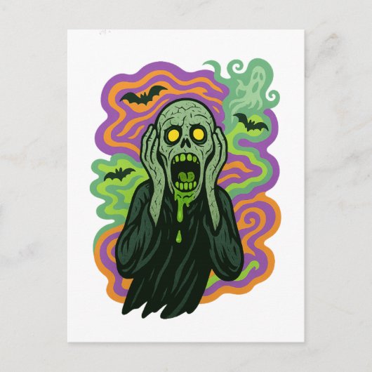 The Scream – Zombie Cartoon ポストカード (正面)