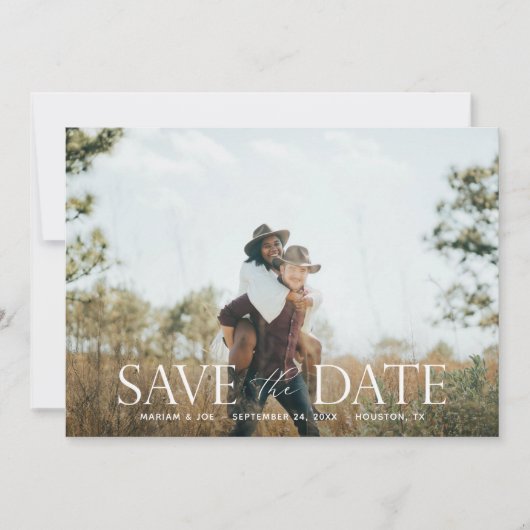 The Script H モダン 2 Photo Save the Date 招待状 (正面)