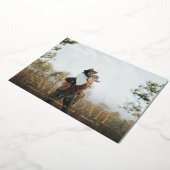 The Script H Modern 2 写真付き日程お知らせ 箔招待状 (回転した状態)