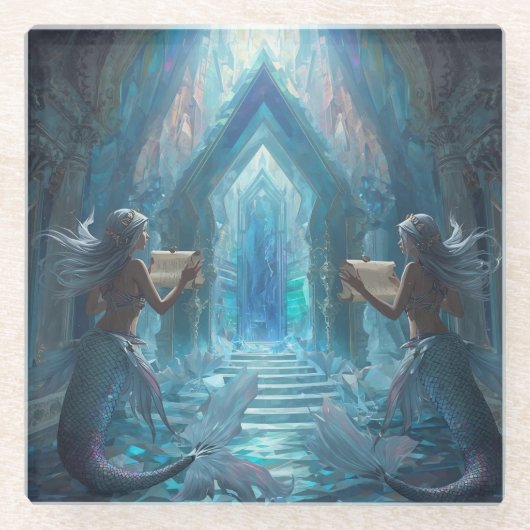The Scroll Keepers of the Deep” ガラスコースター (正面)