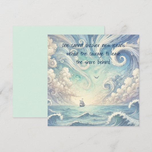 The Sea & Quote  ノートカード (正面/裏面)