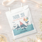 The Sea Whale Baby Showerありがとう フェイバーバッグ (クリップ留めされた状態)
