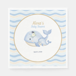 The Sea Whale Baby Shower (Boy) スタンダードランチョンナプキン