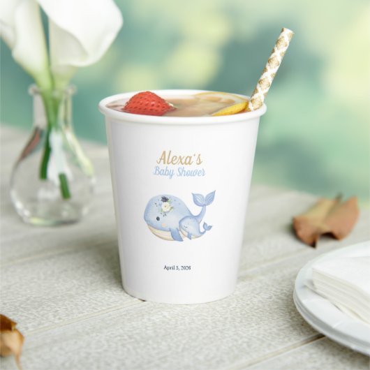 The Sea Whale Baby Shower (Boy) 紙コップ (インサイチュ)