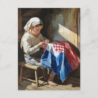 ✨ The Seamstress of Heritage – Expressive Oil art ポストカード