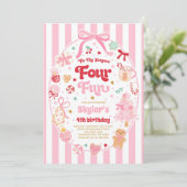 The Season Four Fun Christmas Bow 4th Birthday 招待状 (スタンド正面)