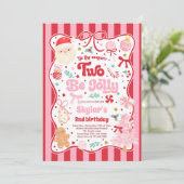 The Season Two Be Jolly Christmas Bow 2nd Birthday 招待状 (スタンド正面)