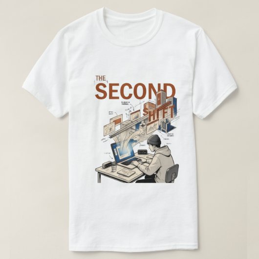 The Second Shift | アフターハワーズクリエイター ストリートウェア Tシャツ (デザイン正面)