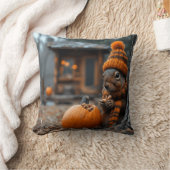 The secret forest feast of the squirrel Ai image クッション (ブランケット)