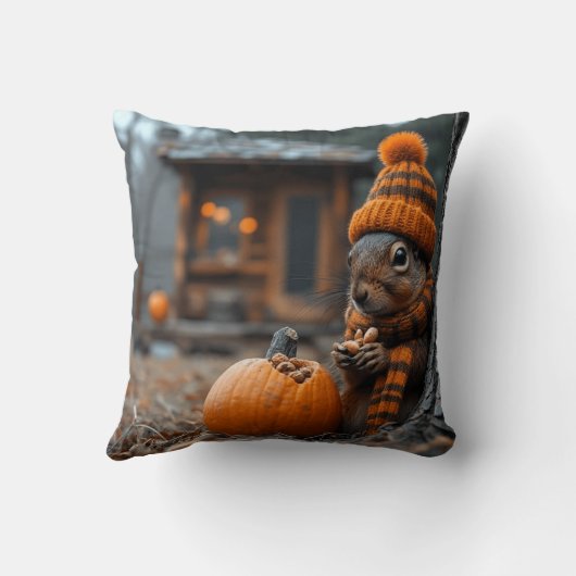 The secret forest feast of the squirrel Ai image クッション (裏面)