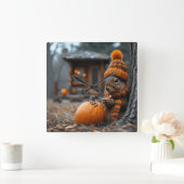 The secret forest feast of the squirrel Ai image スクエア壁時計 (ホーム)