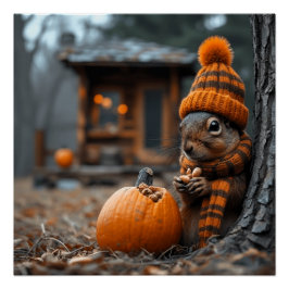 The secret forest feast of the squirrel Ai image ポスター