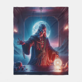 The Seer In His Chambers Consulting The Oracle フリースブランケット