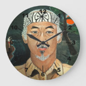 The Sensei Painting by Alfred Fox ラージ壁時計 (正面)