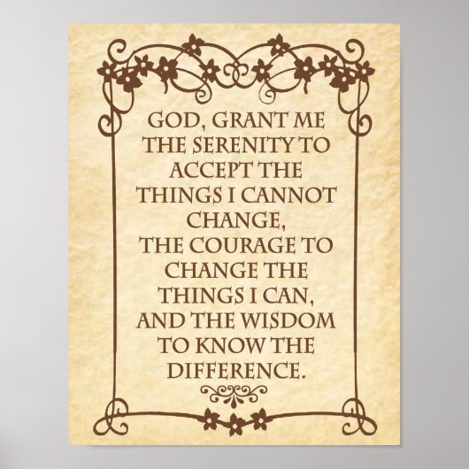 THE SERENITY PRAYER ポスター (正面)