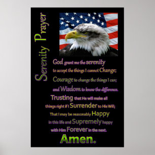 The Serenity Prayer Beautiful American eagles head ポスター