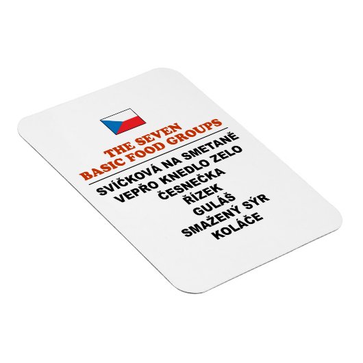 The Seven Basic Food Groups Funny Czech マグネット (右側)