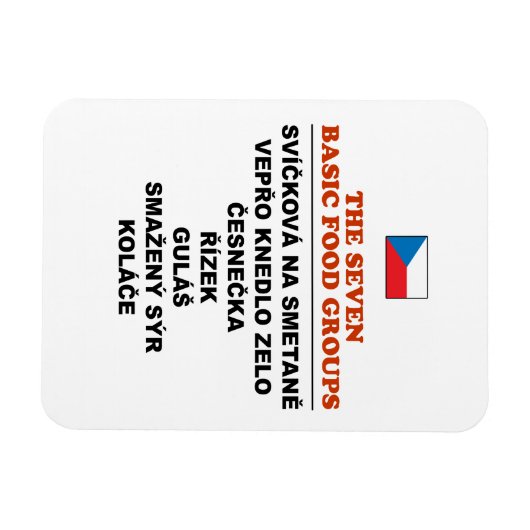 The Seven Basic Food Groups Funny Czech マグネット (横)