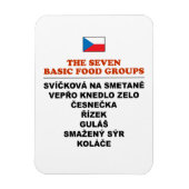 The Seven Basic Food Groups Funny Czech マグネット (縦)