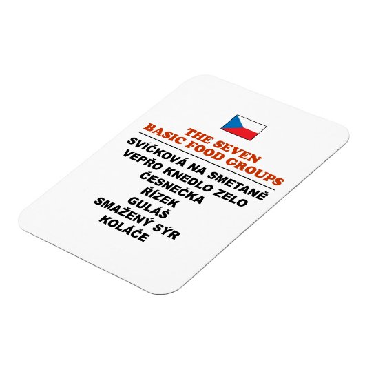 The Seven Basic Food Groups Funny Czech マグネット (左側)