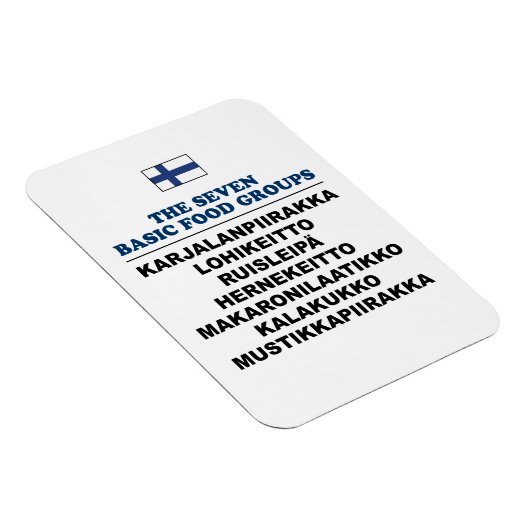 The Seven Basic Food Groups Funny Finnish マグネット (右側)