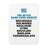 The Seven Basic Food Groups Funny Greek マグネット (縦)