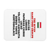 The Seven Basic Food Groups Funny Hungarian マグネット (横)