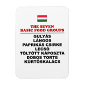 The Seven Basic Food Groups Funny Hungarian マグネット (縦)
