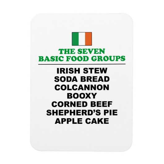The Seven Basic Food Groups Funny Irish マグネット (縦)