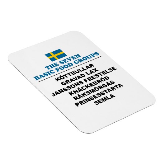 The Seven Basic Food Groups Funny Swedish マグネット (右側)