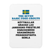 The Seven Basic Food Groups Funny Swedish マグネット (縦)