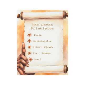 The Seven Principles of Kwanzaa (Nguzo Saba) メタルプリント