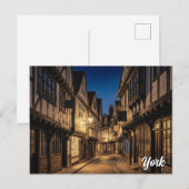 The Shambles in York England Night ポストカード (正面/裏面)