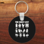 The Sheet List Funny Ghost Puns Halloween Costumes キーホルダー (正面)
