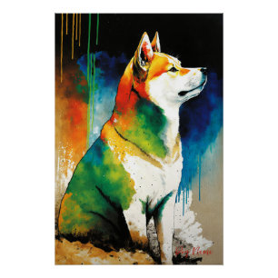 The Shiba Inu Dog - Composition 006 ポスター