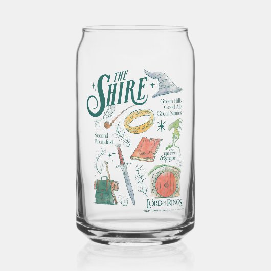 THE SHIRE™ 水彩コラージュ グラフィック ガラス缶 (正面)