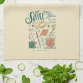THE SHIRE™ 水彩コラージュ グラフィック キッチンタオル (折り畳み)
