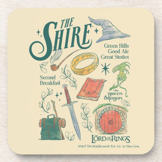 THE SHIRE™ 水彩コラージュ グラフィック コースター (正面)