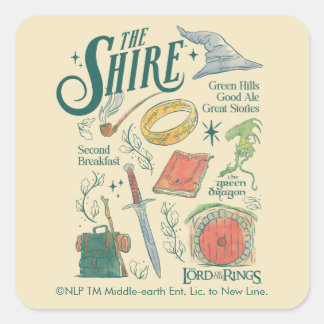 THE SHIRE™ 水彩コラージュ グラフィック スクエアシール