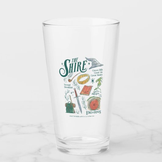 THE SHIRE™ 水彩コラージュ グラフィック タンブラーグラス (正面)