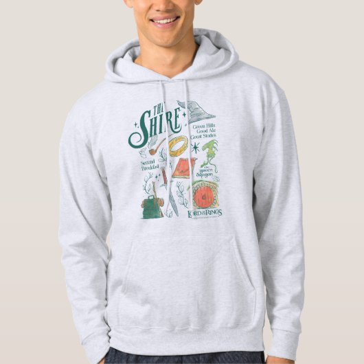 THE SHIRE™ 水彩コラージュ グラフィック パーカ (正面)