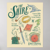 THE SHIRE™ 水彩コラージュ グラフィック ポスター (正面)