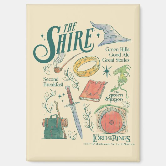 THE SHIRE™ 水彩コラージュ グラフィック マグネット (正面)