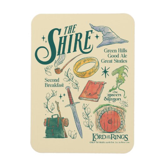 THE SHIRE™ 水彩コラージュ グラフィック マグネット (縦)