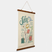 THE SHIRE™ 水彩コラージュ グラフィック 吊り下げ型タペストリー (傾斜あり)