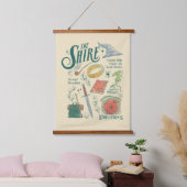 THE SHIRE™ 水彩コラージュ グラフィック 吊り下げ型タペストリー (寝室)