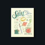 THE SHIRE™ Watercolor Collage Graphic キャンバスプリント<br><div class="desc">Celebrate the simple comforts and grand adventures of The Shire™ with this charming Lord of the Rings™ collage design. Featuring a delightful collection of illustrated icons — including the One Ring, a Gandalf's hat and pipe, a well-packed travel rucksack, a trusty sword, a cozy hobbit door, and even a nod...</div>