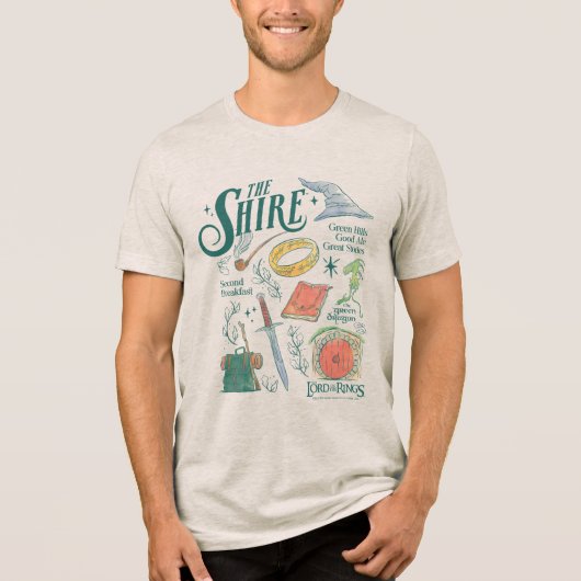 THE SHIRE™ Watercolor Collage Graphic トライブレンドＴシャツ (正面)