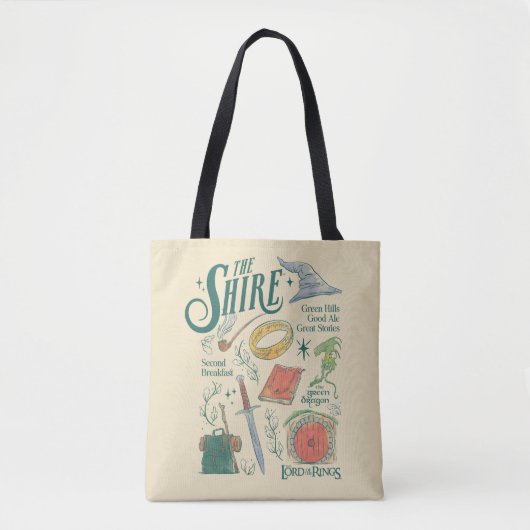 THE SHIRE™ Watercolor Collage Graphic トートバッグ (正面)