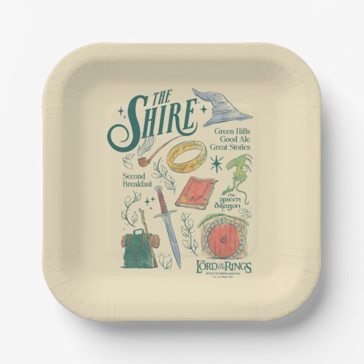 THE SHIRE™ Watercolor Collage Graphic ペーパープレート (正面)